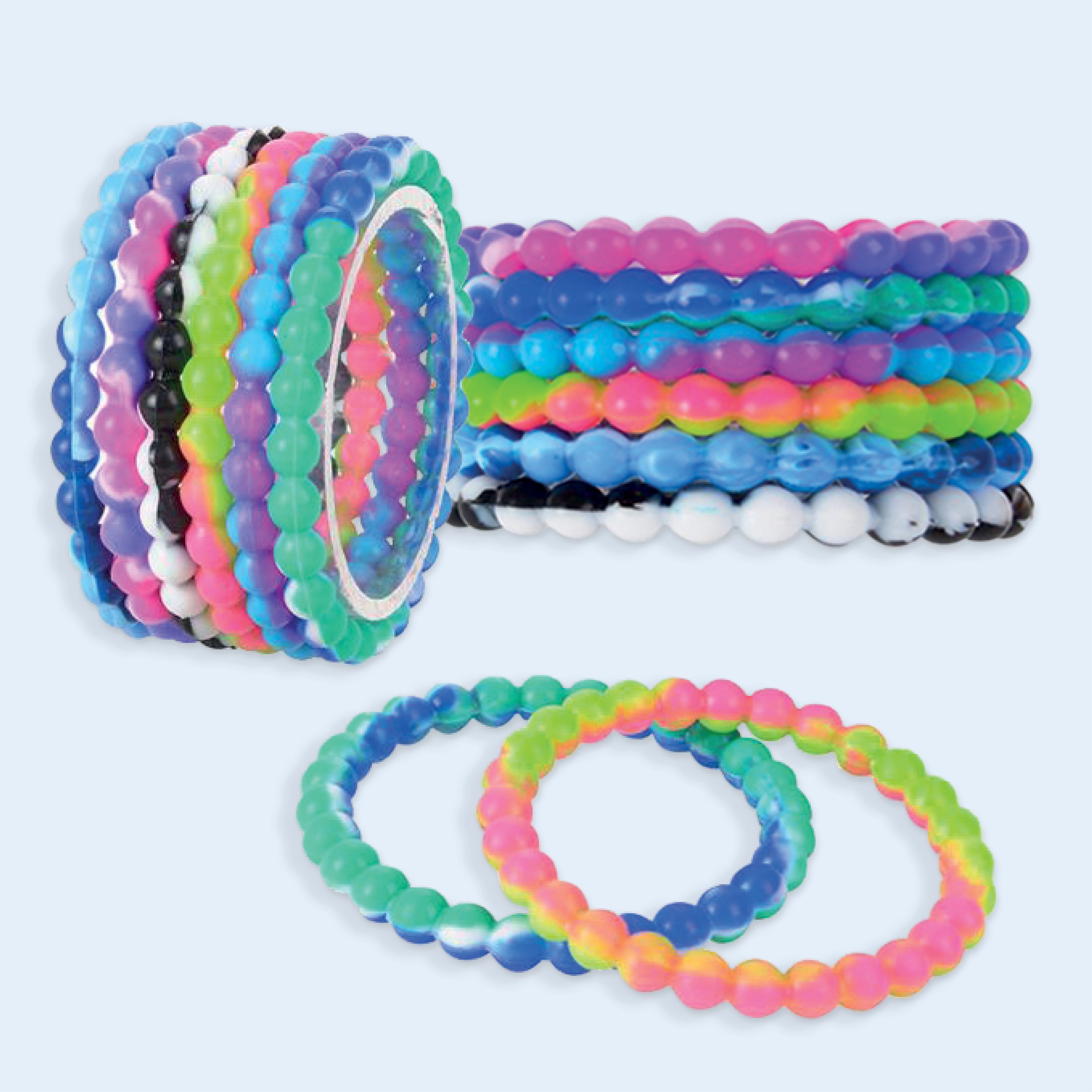 Ensemble de bracelets perles du japon multicolores, rose violet et dor Ensemble de bracelets perles du japon multicolores, rose violet et dor